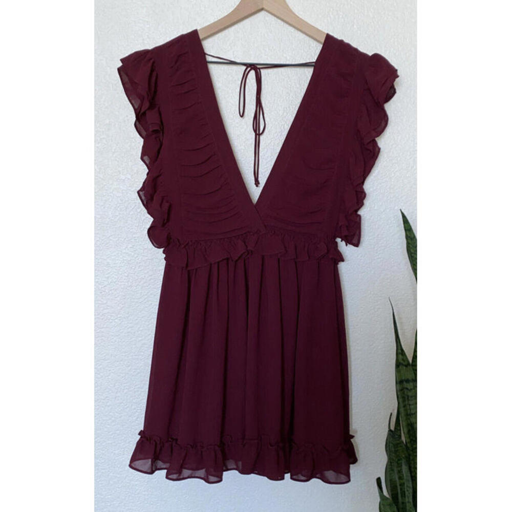 Storia Women's Ruffle Dress V-Neck Size Small - Picture 2 of 9